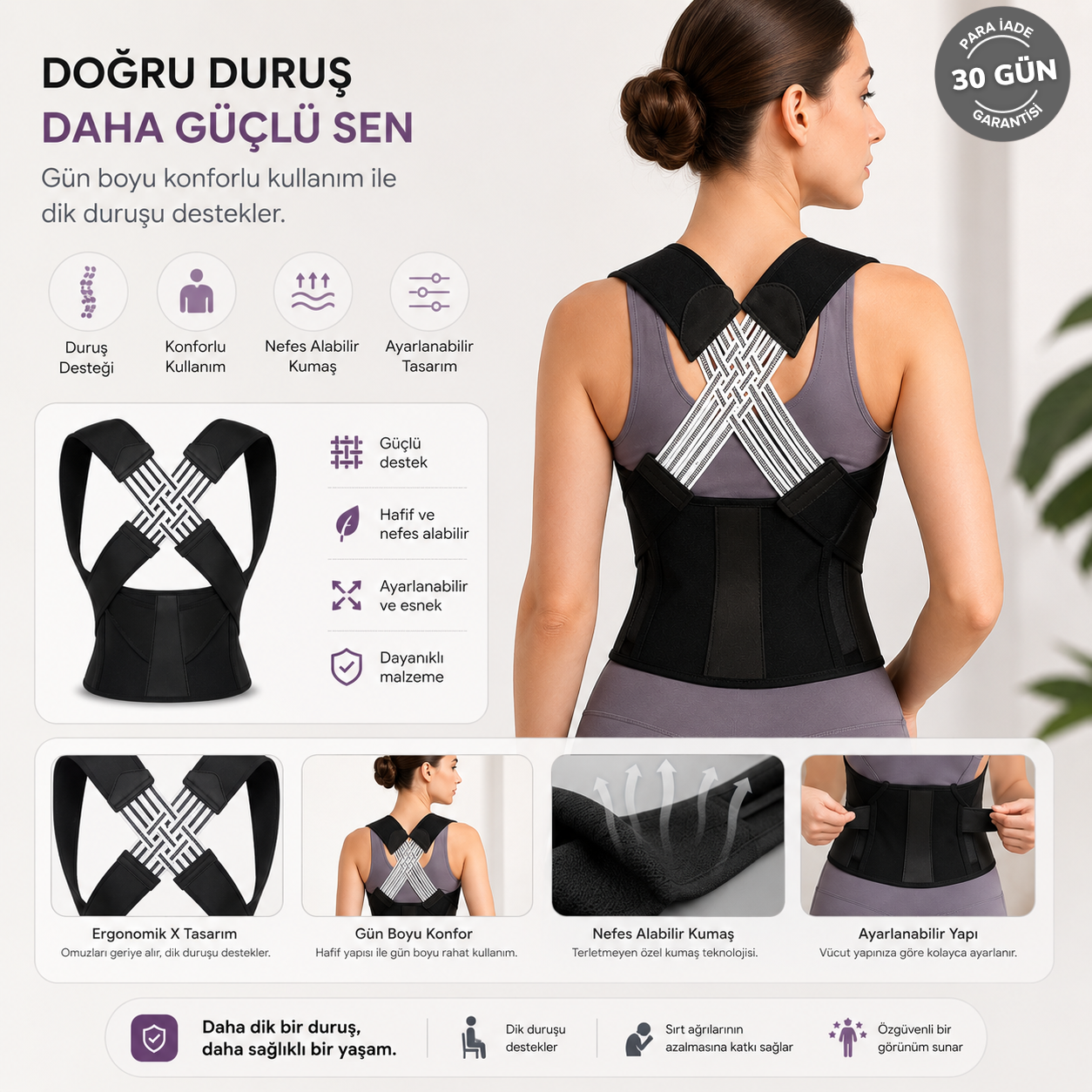 PostureFlex™ Akıllı Duruş Düzeltici Korse