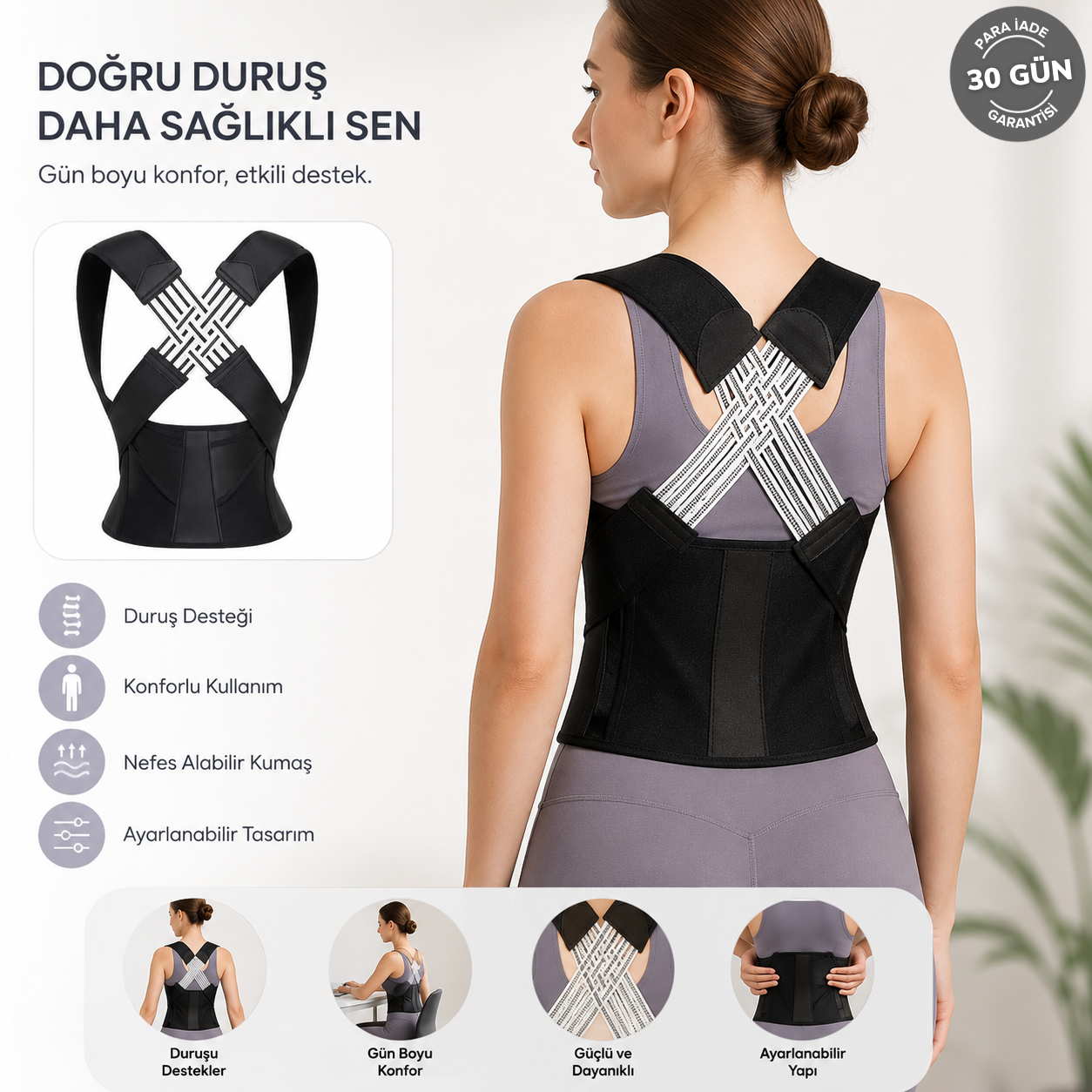 PostureFlex™ Akıllı Duruş Düzeltici Korse